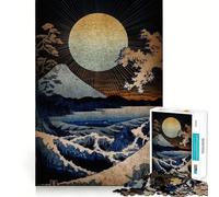 Rompecabezas para Adolescentes de 1000 Piezas Hermosa Luna en Japón Piezas de Corte Limpio Juego Inteligente Regalo Tiempo Libre Juego Escena navideña Arte (38x52cm)