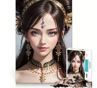 Rompecabezas para Adolescentes de 1000 Piezas,Hermosa Princesa asiática,Arte de Ajuste, Juego cognitivo,Regalo de Juego Lento,Regalo de Arte navideño (38x52cm)