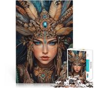 Rompecabezas para Adolescentes de 1000 Piezas Hermosa Princesa India Juegos de relajación con Piezas de Formas aleatorias Que se entrelazan Completamente 52x38cm