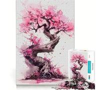 Rompecabezas para Adolescentes de 1000 Piezas,Hermoso diseño de Flores de Cerezo,Corte Premium,Divertido,de lógica y Habilidad,fácil de Jugar,decoración navideña (38x26cm)
