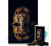 Rompecabezas para Adolescentes de 1000 Piezas,Hermoso león mágico,Encaje, Arte,Juego cognitivo,Regalo,Juego Lento,Regalo de Arte navideño (38x26cm)