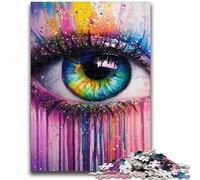 Rompecabezas para Adolescentes de 1000 Piezas,Hermoso Ojo con Pintura Colorida,desafiantes Juegos de Actividades Familiares,Juguete de Bricolaje para decoración de Pared del hogar,Regalos de 26x38cm
