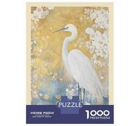 Rompecabezas para Adolescentes De 1000 Piezas Heron Gustav Klimt Floral Rompecabezas Juegos Relajantes Pero Divertidos Y Humorísticos Cumpleaños 52x38cm/1000pcs