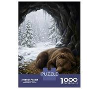 Rompecabezas para Adolescentes De 1000 Piezas Hibernating Bear in Snowy Cave Rompecabezas para Adultos Juego Práctico Pero Divertido Y Humorístico Regalo De Cumpleaños, Regalos, 52x38cm/1000pcs