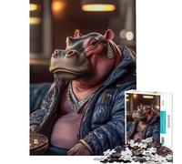 Rompecabezas para Adolescentes de 1000 Piezas Hip Hop Hippo para cumpleaños Navidad Juguete para Mejorar la Memoria Decoración de Pared Apto para Personas de 14 años en adelante 38x52cm