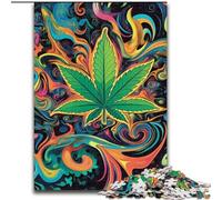 Rompecabezas para Adolescentes de 1000 Piezas, Hojas de Cannabis, Elefante, Juguete, Juego Intelectual, Regalo de cumpleaños, decoración de Pared para Mayores de 14 años tamaño 26x38cm