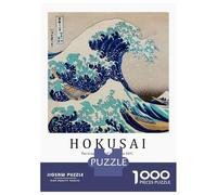 Rompecabezas para Adolescentes De 1000 Piezas Hokusais Great Wave Rompecabezas para Adultos Juego De Ingenio Decoración De Pared Regalos para Reducir El Estrés 52x38cm/1000pcs