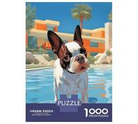 Rompecabezas para Adolescentes De 1000 Piezas Hollywood Boston Terrier Rompecabezas para Adultos Juguetes DIY Pero Divertidos Y Humorísticos Regalos De Cumpleaños Y Únicos 70x50cm/1000pcs