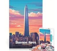 Rompecabezas para Adolescentes de 1000 Piezas, Horizonte de Buenos Aires, Juguetes para armar, Corte de precisión, con Piezas de Formas aleatorias Que encajan Perfectamente, 50x75cm