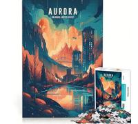 Rompecabezas para Adolescentes de 1000 Piezas: Horizonte del Centro de Aurora Juego Educativo, Ideal para Reducir el estrés Un Regalo estupendo para los Amantes de los Juegos 38x26cm