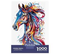 Rompecabezas para Adolescentes De 1000 Piezas Horse Colorful Pop Art Rompecabezas para Adultos Juguetes Antiestrés Decoración De Pared Interacción Entre Padres E Hijos 38x26cm/1000pcs