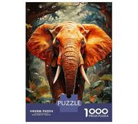 Rompecabezas para Adolescentes De 1000 Piezas Hot Sunset Elephant Africa Rompecabezas para Adultos Juego Familiar Alivia El Estrés Interacción Entre Padres E Hijos 52x38cm/1000pcs