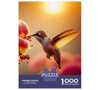 Rompecabezas para Adolescentes De 1000 Piezas Hummingbird and Flower in Golden Light Rompecabezas para Adultos Juego De Ingenio Decoración De Pared Regalos para Reducir El Estrés 70x50cm/1000pcs