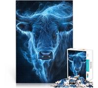 Rompecabezas para Adolescentes de 1000 Piezas Humo Toro Azul Aura Juguete Educativo de Aprendizaje Grandes Regalos y Juguetes 38x26cm
