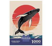 Rompecabezas para Adolescentes De 1000 Piezas Humpback Whale Breaching at Sunset Rompecabezas para Adultos Juegos Relajantes Análisis Y Lógica Difícil Y Desafiante 70x50cm/1000pcs