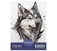 Rompecabezas para Adolescentes De 1000 Piezas Husky Portrait with Abstract Background Rompecabezas para Adultos Juegos Relajantes Análisis Y Lógica Difícil Y Desafiante 70x50cm/1000pcs