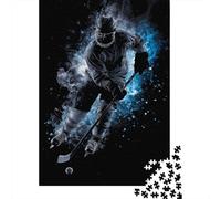 Rompecabezas para Adolescentes De 1000 Piezas Ice Hockey Player Art Print Rompecabezas para Adultos Juego De Ingenio Patrón De Ensamblaje Cumpleaños Y Navidad 70x50cm/1000pcs