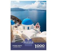 Rompecabezas para Adolescentes De 1000 Piezas Iconic Santorini Greece Rompecabezas para Adultos Juguetes De Bricolaje Análisis Y Lógica Regalo De Cumpleaños, Regalos, 52x38cm/1000pcs