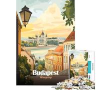Rompecabezas para Adolescentes de 1000 Piezas ilustración de la Ciudad de Budapest Hungría Desafío para la Inteligencia Cerebral Juguete adictivo Juego Familiar Alivia el estrés Regalo Divertido