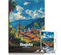 Rompecabezas para Adolescentes de 1000 Piezas, ilustración de Paisaje Urbano de Bogotá, Colombia, Juego desafiante, Juguetes, desafío difícil, Gran Regalo, tamaño 50x75cm