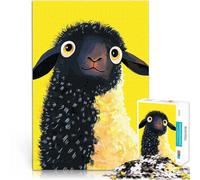 Rompecabezas para Adolescentes de 1000 Piezas Ilustración de una Linda Oveja Negra Juegos Juguetes Regalo Ideas de Regalos 38x52cm
