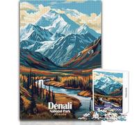 Rompecabezas para Adolescentes de 1000 Piezas, ilustración del Parque Nacional Denali, Alaska, Juguete, Juego Intelectual, decoración, Ideas de Regalo, tamaño 38x52cm