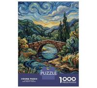 Rompecabezas para Adolescentes De 1000 Piezas Impressionist Bridge Over Water Rompecabezas DIY Juguetes Vacaciones En Casa Matar El Tiempo Cumpleaños Y Navidad 38x26cm/1000pcs