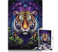 Rompecabezas para Adolescentes de 1000 Piezas, increíble Tigre Abstracto, Juguetes de Flores, Juegos educativos, desafío difícil, Regalos de Amigo Secreto, tamaño 38x52cm