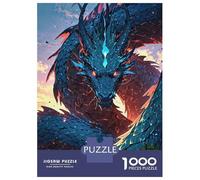 Rompecabezas para Adolescentes De 1000 Piezas Infernal Azure The Flame-Scaled Dragon Rompecabezas para Adultos Juego De Ingenio Decoración De Pared Regalos para Reducir El Estrés 52x38cm/1000pcs