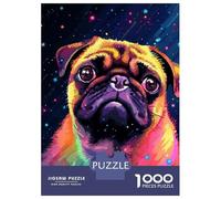 Rompecabezas para Adolescentes De 1000 Piezas Inspirational Space Pug Rompecabezas Juguetes Antiestrés Corte De Precisión Cumpleaños 38x26cm/1000pcs