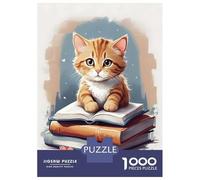 Rompecabezas para Adolescentes De 1000 Piezas Intelectual Cat Rompecabezas para Adultos Juguetes Antiestrés Decoración De Pared Interacción Entre Padres E Hijos 38x26cm/1000pcs