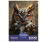 Rompecabezas para Adolescentes De 1000 Piezas Intense Owl Portrait Rompecabezas para Adolescentes Juegos Relajantes Alivia El Estrés 38x26cm/1000pcs