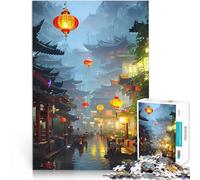 Rompecabezas para Adolescentes de 1000 Piezas Inundación en el Centro de la Ciudad Juguetes de Juego Decoración artística del hogar 26x38cm