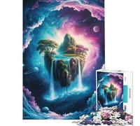 Rompecabezas para Adolescentes de 1000 Piezas Isla Flotante en el Espacio Juego Familiar Juguetes educativos Regalos para Mujeres y Hombres para Toda la Familia (tamaño 38x26cm)