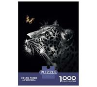 Rompecabezas para Adolescentes De 1000 Piezas Jaguar with Butterfly Rompecabezas para Adultos Juegos Relajantes Regalo De Cumpleaños Diversión En Casa Actividades, 70x50cm/1000pcs