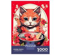 Rompecabezas para Adolescentes De 1000 Piezas Japan Cat Ramen Ruby Art Rompecabezas para Adultos Juegos Relajantes Análisis Y Lógica Difícil Y Desafiante 70x50cm/1000pcs