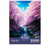 Rompecabezas para Adolescentes De 1000 Piezas Japan Cherry Blossom River Rompecabezas para Adultos Juegos Familiares Análisis Y Lógica Cumpleaños Y Navidad 38x26cm/1000pcs