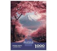 Rompecabezas para Adolescentes De 1000 Piezas Japan Road and Sakura Tree Rompecabezas para Adultos Juegos Divertidos Mejora La Memoria Oferta como Regalo para Toda La Familia 52x38cm/1000pcs