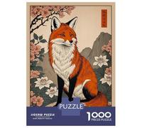 Rompecabezas para Adolescentes De 1000 Piezas Japanese Art Kitsune Rompecabezas para Adultos Juegos Relajantes Análisis Y Lógica Difícil Y Desafiante 52x38cm/1000pcs