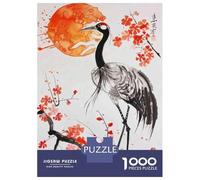 Rompecabezas para Adolescentes De 1000 Piezas Japanese Crane Painting Rompecabezas para Adolescentes Juegos Relajantes Regalos para Mujeres para Cumpleaños, Navidad 52x38cm/1000pcs