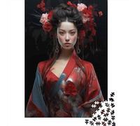 Rompecabezas para Adolescentes De 1000 Piezas Japanese Geisha Kimono Dress Rompecabezas para Adolescentes Juegos Relajantes Decoración Perfecta Regalos De Cumpleaños Y Únicos 52x38cm/1000pcs