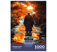Rompecabezas para Adolescentes De 1000 Piezas Japanese Monk in Golden Sunset Reflection Rompecabezas para Adultos Juego De Ingenio Regalos para Mujeres Desafiante De Completar 38x26cm/1000pcs