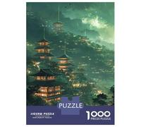 Rompecabezas para Adolescentes De 1000 Piezas Japanese Pagoda Night View Rompecabezas para Adultos Juegos Relajantes Decoración del Hogar 70x50cm/1000pcs