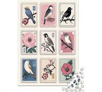 Rompecabezas para Adolescentes De 1000 Piezas Japanese Woodblock Print Birds Rompecabezas para Adolescentes Juegos Relajantes Alivia El Estrés 38x26cm/1000pcs
