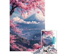 Rompecabezas para Adolescentes de 1000 Piezas Japón Monte Fuji Sakura Rompecabezas para Adultos Juego de ingenio Regalos para Mujeres Actividades Divertidas en casa (tamaño 38x52cm)