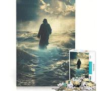 Rompecabezas para Adolescentes de 1000 Piezas Jesús Caminando sobre el Agua Juegos educativos, para divertirse en Familia, Regalo de cumpleaños, Regalo de Viaje 50x75cm