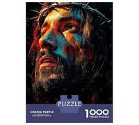 Rompecabezas para Adolescentes De 1000 Piezas Jesus Christ Portrait Rompecabezas para Adultos Juguetes Antiestrés Decoración De Pared Interacción Entre Padres E Hijos 70x50cm/1000pcs