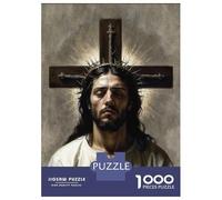 Rompecabezas para Adolescentes De 1000 Piezas Jesus Christ Rompecabezas para Adultos Juguetes Antiestrés Decoración De Pared Interacción Entre Padres E Hijos 38x26cm/1000pcs