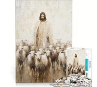 Rompecabezas para Adolescentes de 1000 Piezas Jesús el Buen Pastor Juegos educativos, para divertirse en Familia, Regalo de cumpleaños, Regalos de Viaje 50x75cm
