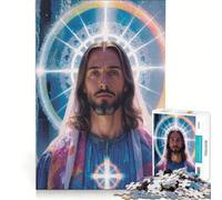Rompecabezas para Adolescentes de 1000 Piezas Jesús, el Salvador Radiante Juguetes antiestrés, desafío difícil, fortalece el Amor Entre Parejas 38x52cm
